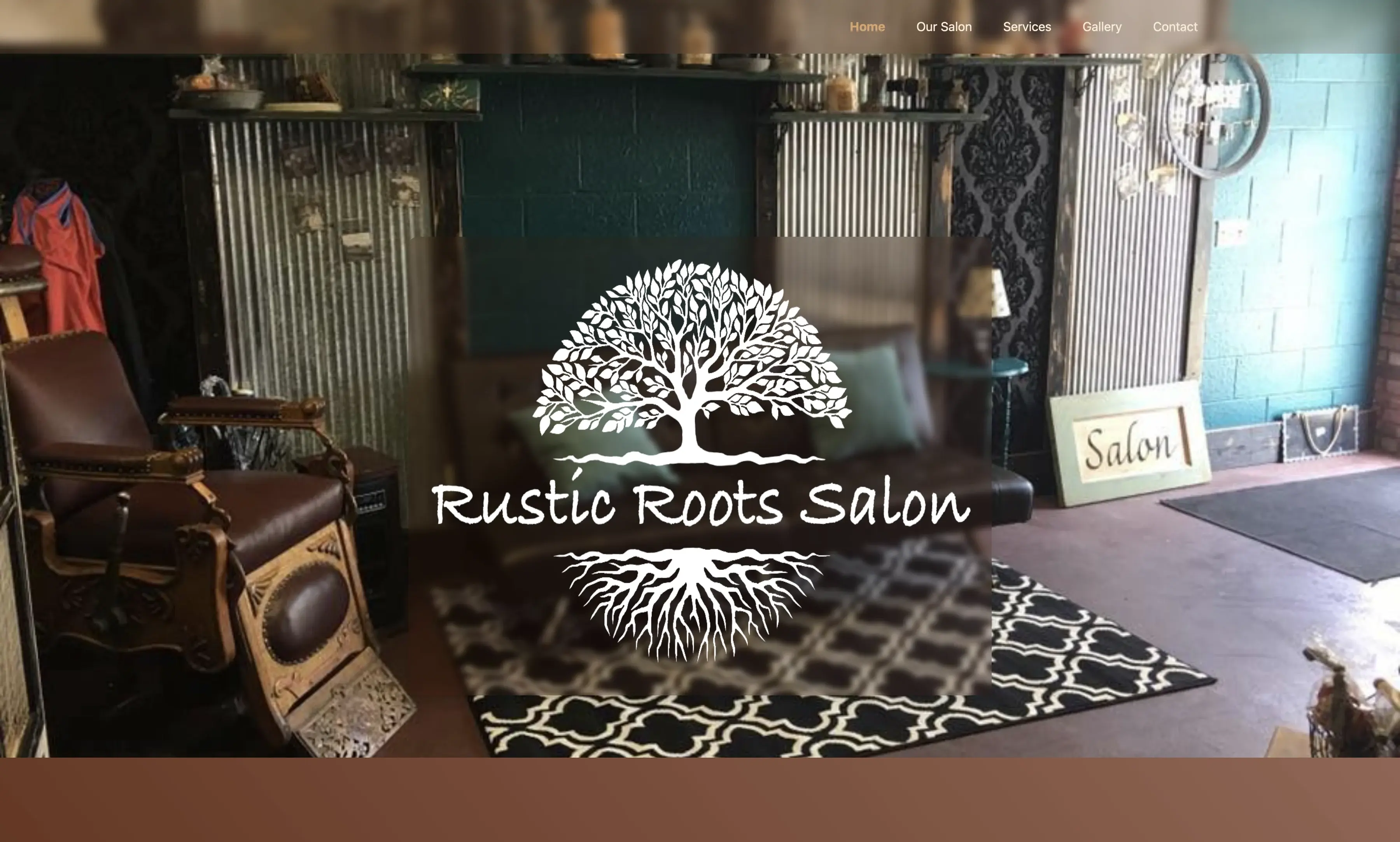 Rustic Roots Salon - Static business website for a hair salon